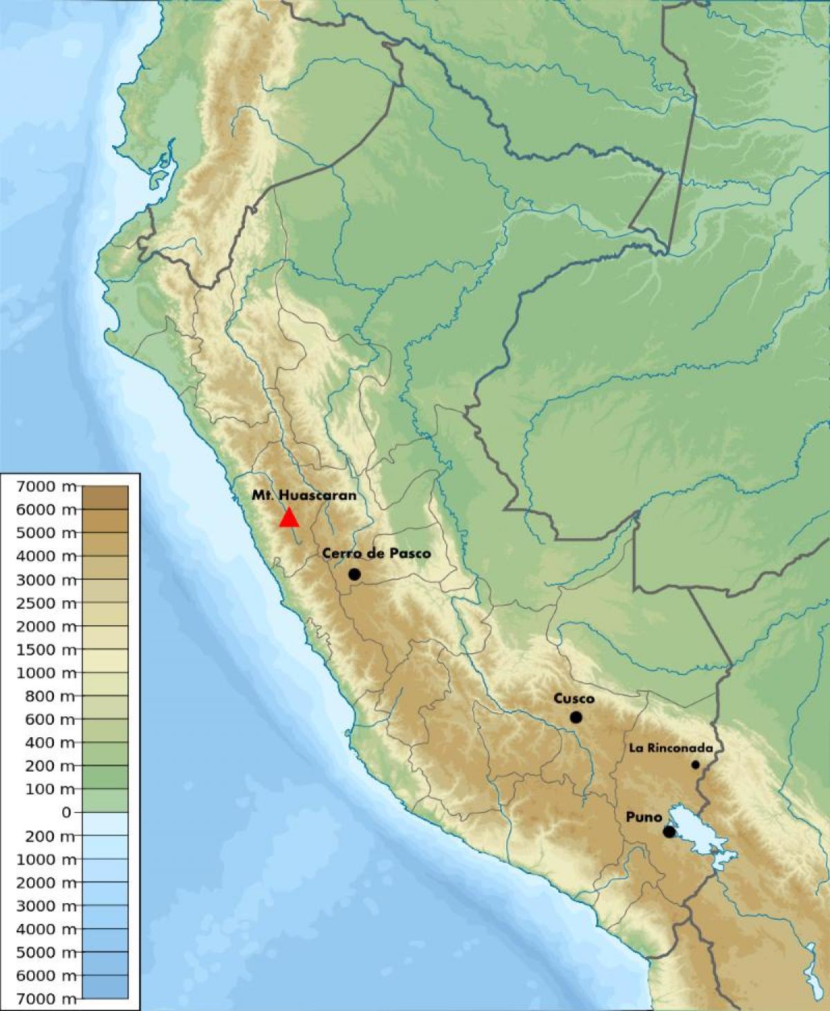 altitude mapa ng Peru