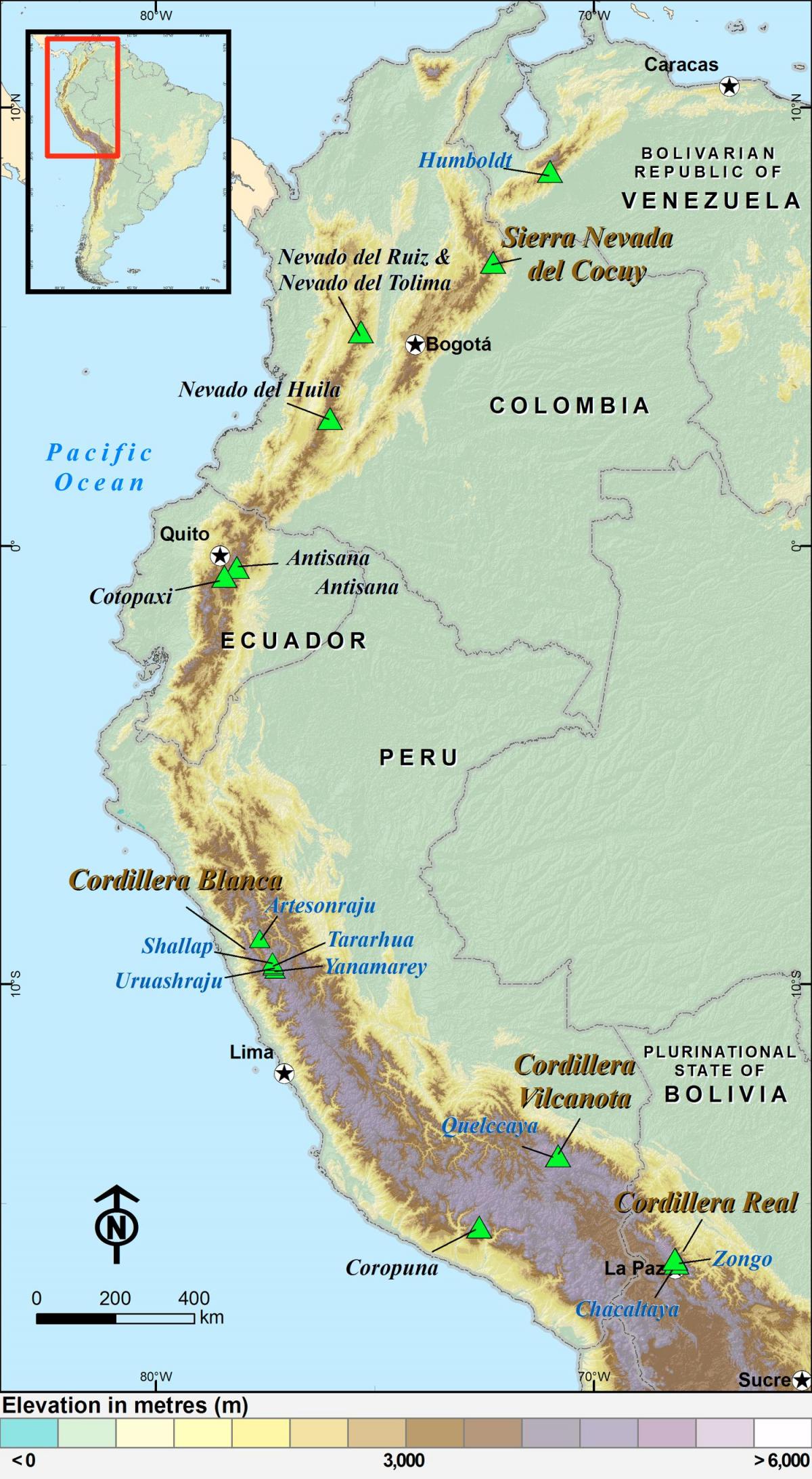 Peruvian andes mapa