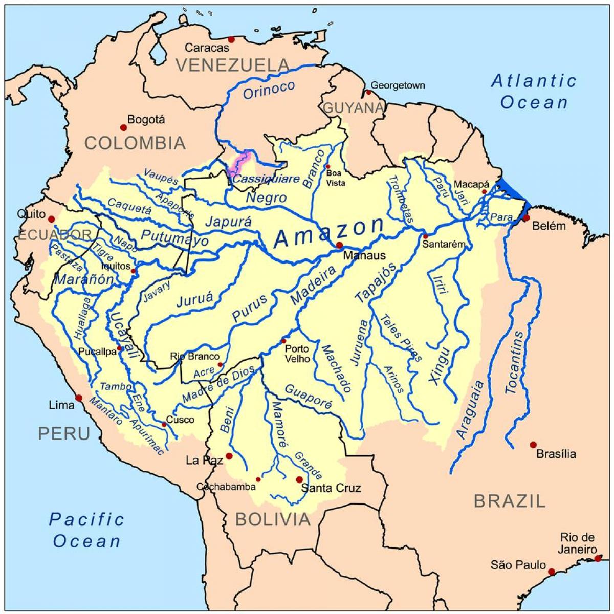 mga ilog sa Peru mapa