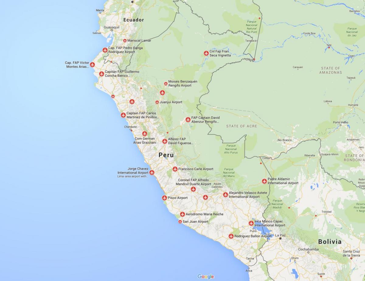 mga paliparan sa Peru mapa