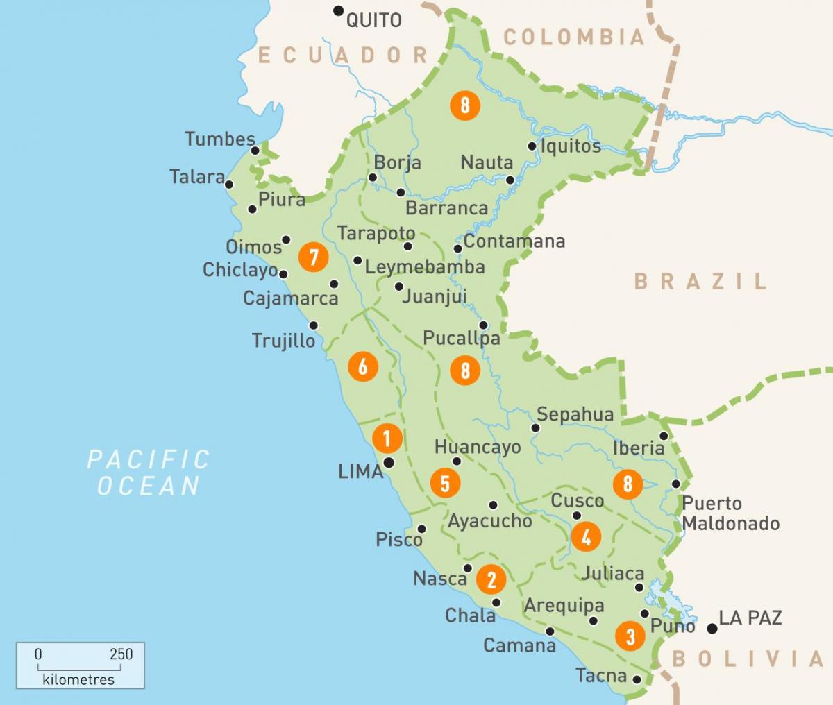 Peru lalawigan sa mapa