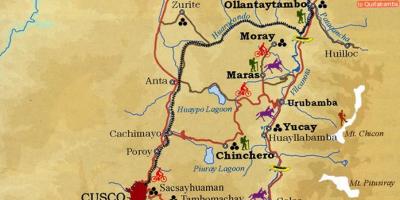Mapa ng banal na lambak sa cusco sa Peru