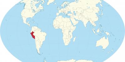 Mapa ng mundo na nagpapakita ng Peru