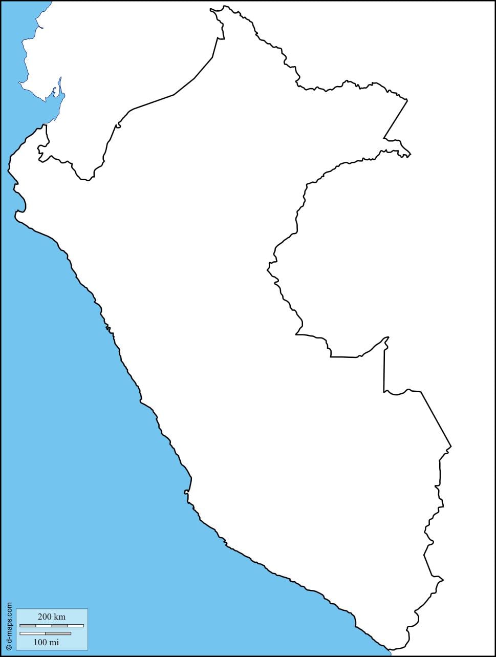 mapa ng blangkong mapa ng Peru