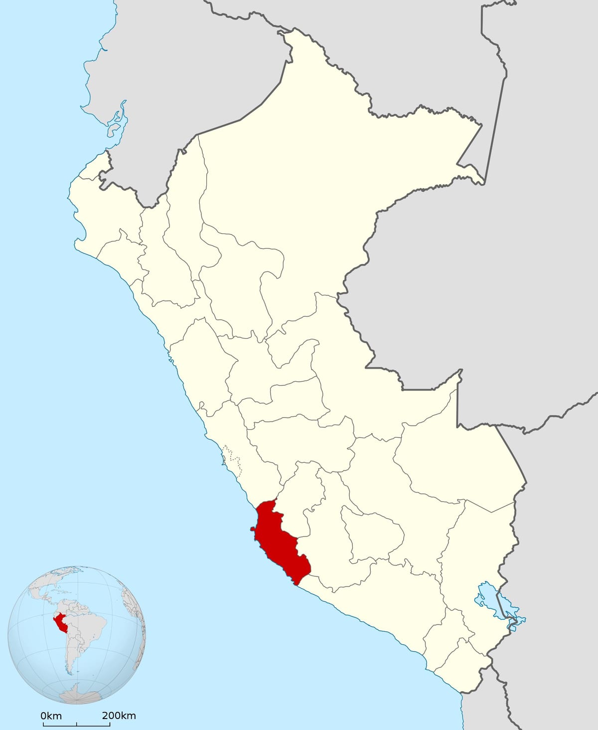 mapa ng ica Peru
