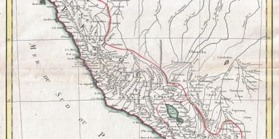Mapa ng lumang mapa ng Peru