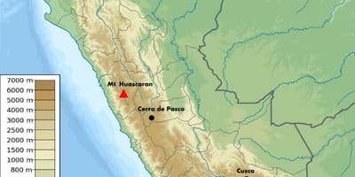 Altitude mapa ng Peru