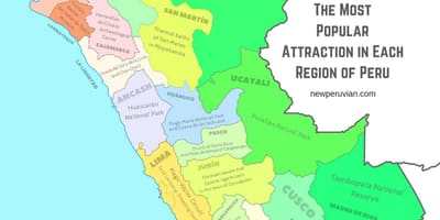 Mapa ng Peru sa mga atraksyong panturista