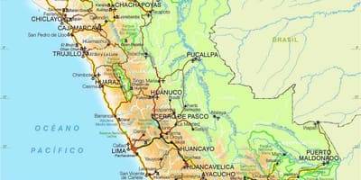 Bundok Andes ng Peru mapa