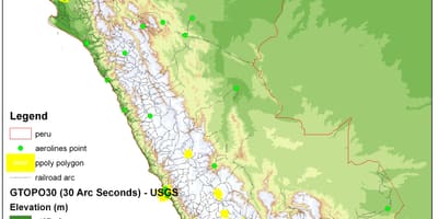 Mapa ng Peru elevation