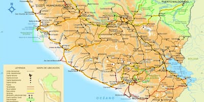 Mapa ng timog Peru